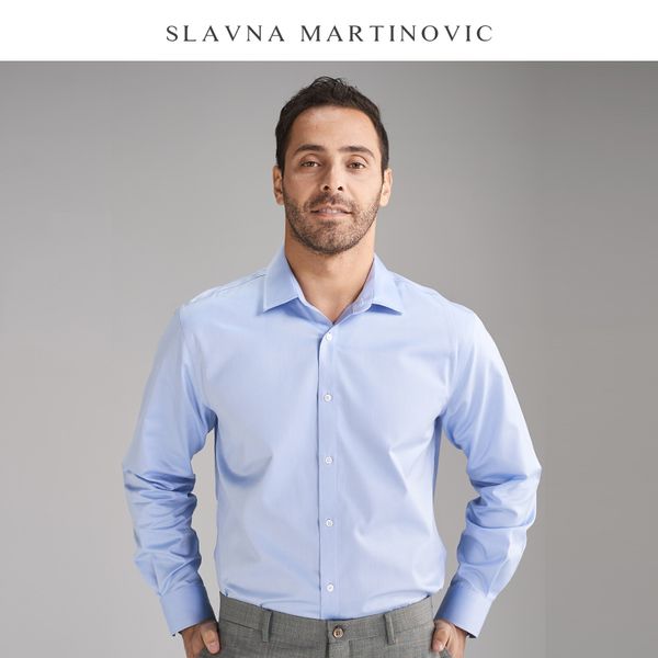 slavna martinovic 2019 autumn and winter blue vertical combed cotton work business men's formal shirts, White;black
slavna martinovic 2019 autumn and winter blue vertical combed cotton work business men's formal shirts, White;black