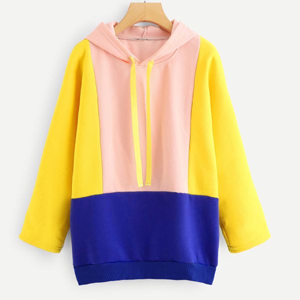 2018 winter new fashion pachwork long sleeve crew neck sweats sweatshirts hooded female jumper sweats warm sweatshirts outwear, Black
2018 winter new fashion pachwork long sleeve crew neck sweats sweatshirts hooded female jumper sweats warm sweatshirts outwear, Black