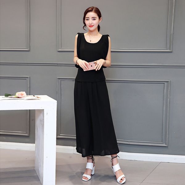 2019 wide leg pants suit female summer commuter small fragrance chiffon two-piece pants skirt, Gray
2019 wide leg pants suit female summer commuter small fragrance chiffon two-piece pants skirt, Gray