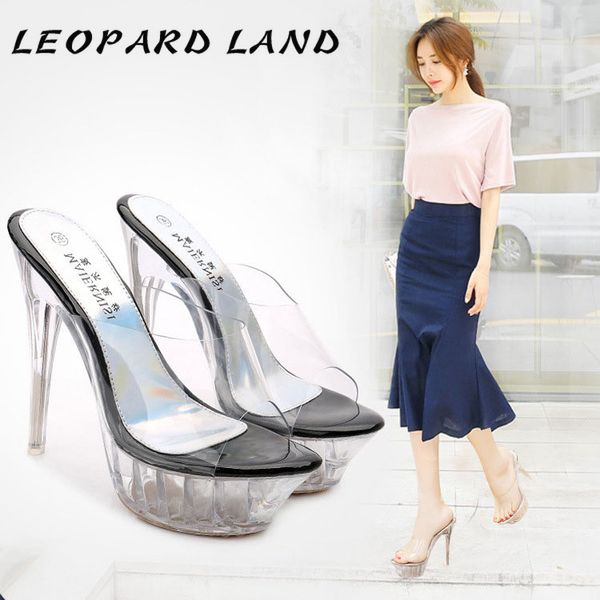 leopard land 14cm heel thin heel transparent super high heels women sandals popular style manufacturers supply sandals wz, Black 
leopard land 14cm heel thin heel transparent super high heels women sandals popular style manufacturers supply sandals wz, Black