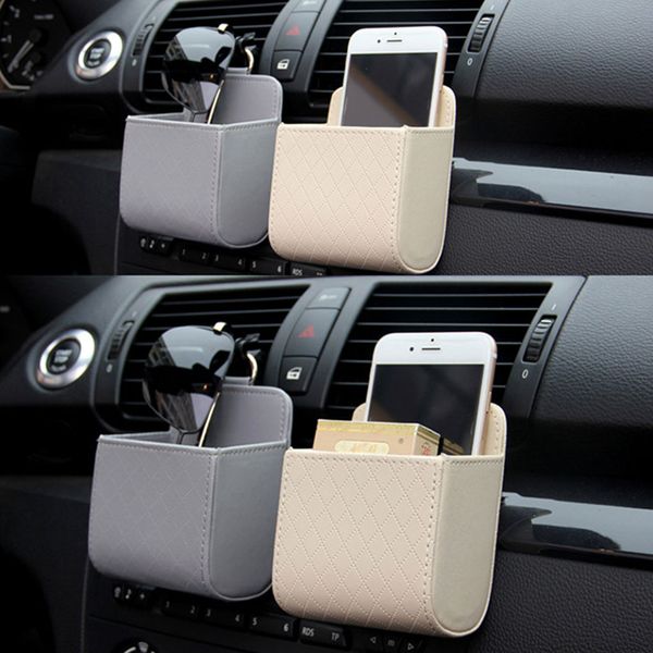 auto air vent organizer box pu leather car mobile phone keys storage bag automotive hanging pocket
auto air vent organizer box pu leather car mobile phone keys storage bag automotive hanging pocket