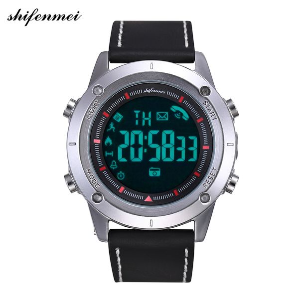 shifenmei smart outdoor men's watch bluetooth sport led digital watches 50m waterproof satch men wristwatch relogio feminino, Slivery;brown
shifenmei smart outdoor men's watch bluetooth sport led digital watches 50m waterproof satch men wristwatch relogio feminino, Slivery;brown