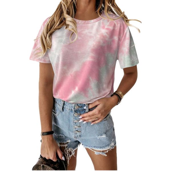 женщины лета tshirts мода галстук окрашенные женщины топы casual crew neck короткий рукав многоцветного relaxed femme тройники, White
женщины лета tshirts мода галстук окрашенные женщины топы casual crew neck короткий рукав многоцветного relaxed femme тройники, White