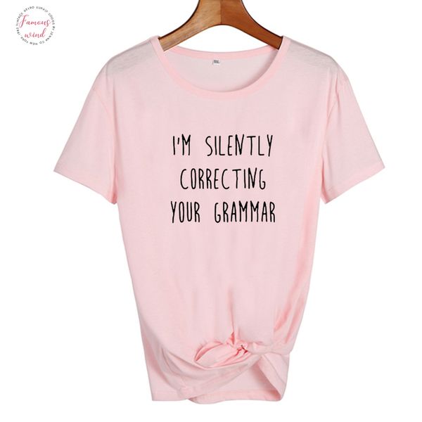 im молча исправляющие grammar женский tshirt женщины студент тенниска сарказм юмор смешные рубашки t флаттер рукава хлопок tops, White
im молча исправляющие grammar женский tshirt женщины студент тенниска сарказм юмор смешные рубашки t флаттер рукава хлопок tops, White