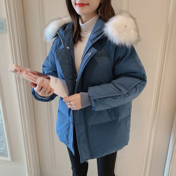 winter women warm jackets 2019 new style fashion fur collar hooded thickening cotton casual loose large size women parkas g2885, Black
winter women warm jackets 2019 new style fashion fur collar hooded thickening cotton casual loose large size women parkas g2885, Black