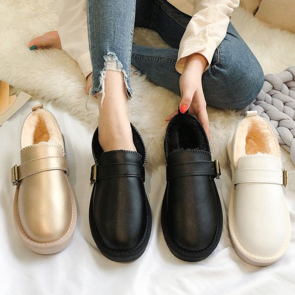 2019 new women flats genuine leather women loafers shoes winter warm casual shoes non-slip plush flats, Black
2019 new women flats genuine leather women loafers shoes winter warm casual shoes non-slip plush flats, Black