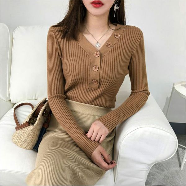 winter fashion buttons v-neck knitted jumper sweater slim bottom shirt casual female womens long sleeve blusas pullover, White;black
winter fashion buttons v-neck knitted jumper sweater slim bottom shirt casual female womens long sleeve blusas pullover, White;black