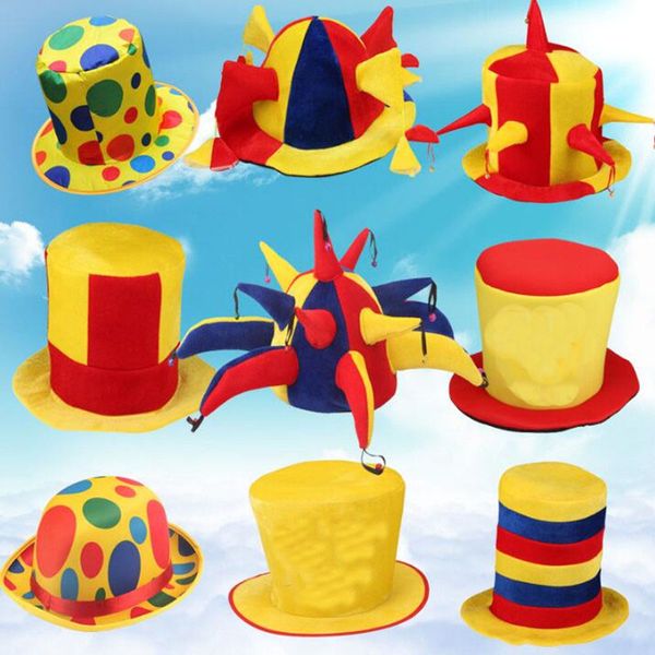 new clown hat adults cosplay circus clown party hats caps dress up props carnival halloween party dress decor
new clown hat adults cosplay circus clown party hats caps dress up props carnival halloween party dress decor