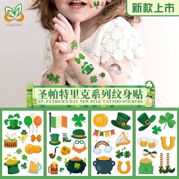 2020 new st. patrick's day tattoo stickers new irish clover beer face hand stickers temporary tattoos
2020 new st. patrick's day tattoo stickers new irish clover beer face hand stickers temporary tattoos