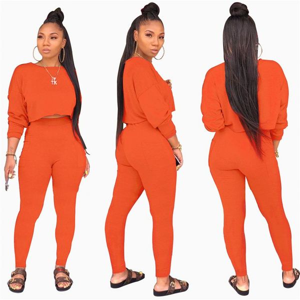 two piece set and pants long sleeve shirt women round neck candy color crop pocket high waist women two piece outfits, White
two piece set and pants long sleeve shirt women round neck candy color crop pocket high waist women two piece outfits, White