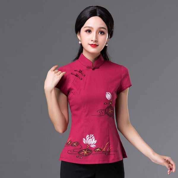 summer new cotton linen shirt vintage mandarin collar blouse chinese traditional women handmade button clothing s-xxxl, Red
summer new cotton linen shirt vintage mandarin collar blouse chinese traditional women handmade button clothing s-xxxl, Red