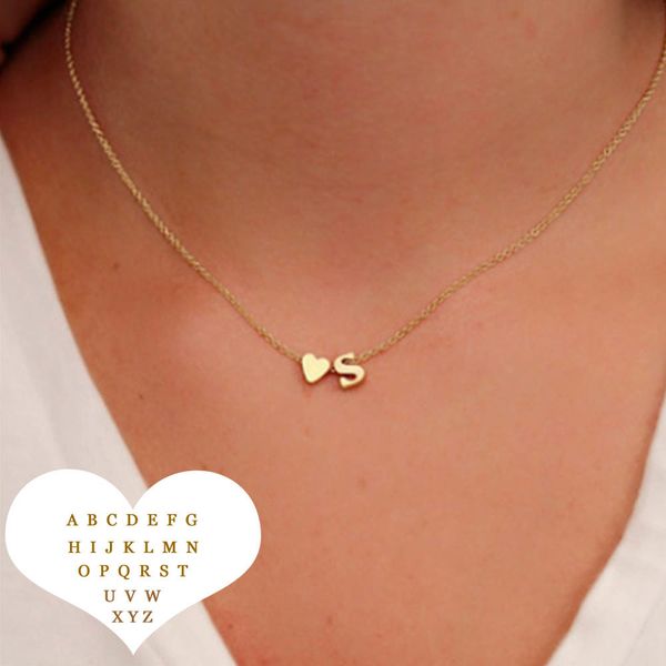 fashion tiny heart dainty initial personalized letter name choker necklace for women gold color pendant jewelry gift accessories, Silver
fashion tiny heart dainty initial personalized letter name choker necklace for women gold color pendant jewelry gift accessories, Silver