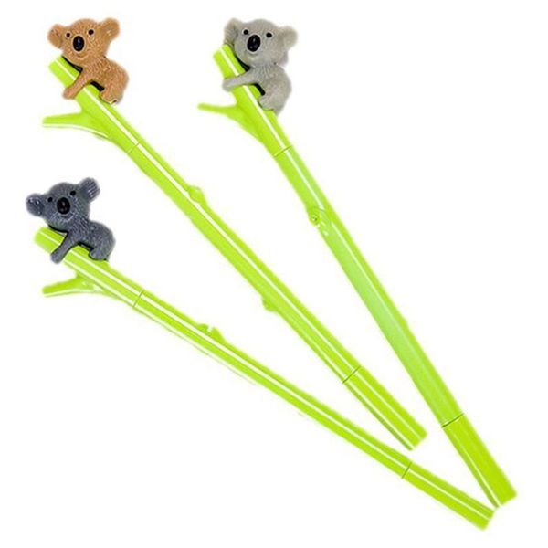cartoon pen cute koala bear gel ink plastic pen with 0.5mm roller ball pens pack of 3