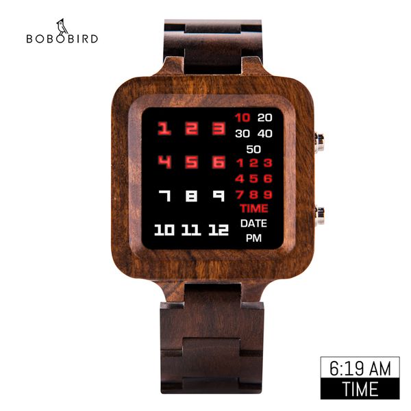bobobird digital watch reloj hombre mens wood wristwatches led display relogio masculino digital clock with gift box j-t04, Slivery;brown
bobobird digital watch reloj hombre mens wood wristwatches led display relogio masculino digital clock with gift box j-t04, Slivery;brown