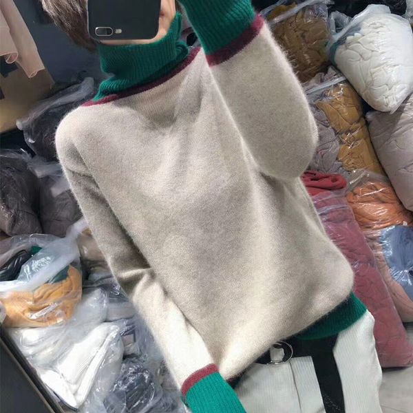 2019turtleneck turn-down collar pure cashmere high collar sweater pullover solid color women's basic sweater slim f, White;black
2019turtleneck turn-down collar pure cashmere high collar sweater pullover solid color women's basic sweater slim f, White;black