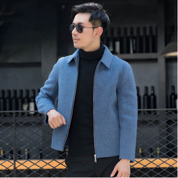 winter new double-sided cashmere jacket men slim fashion solid color casual warm short wool coat male clothes, Black
winter new double-sided cashmere jacket men slim fashion solid color casual warm short wool coat male clothes, Black