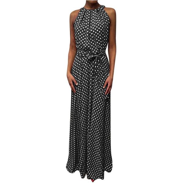 women casual summer dot printed sleeveless beach dress sundress polka dot dress robe longue femme ete #js5, Black;gray
women casual summer dot printed sleeveless beach dress sundress polka dot dress robe longue femme ete #js5, Black;gray