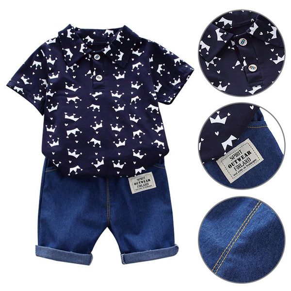 summer baby boy clothes set floral print short sleeve shirt +denim shorts casual outfits kids clothes, White
summer baby boy clothes set floral print short sleeve shirt +denim shorts casual outfits kids clothes, White