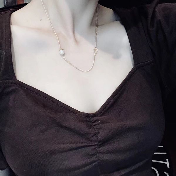 c2079 han liu trendy cd letter imitation pearl necklace women joker adjustable length of the clavicle chain, Silver
c2079 han liu trendy cd letter imitation pearl necklace women joker adjustable length of the clavicle chain, Silver