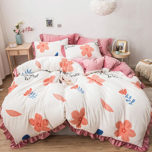 ab version double-sided velvet bedding set cute ruffle style duvet cover pillowcase bed sheet thicken warm bedclothes
ab version double-sided velvet bedding set cute ruffle style duvet cover pillowcase bed sheet thicken warm bedclothes
