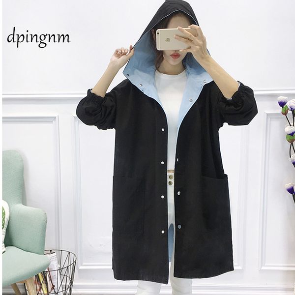 autumn and winter new women trench coat 2018 medium long section loose large size office ladies trenchs black/khaki, Tan;black
autumn and winter new women trench coat 2018 medium long section loose large size office ladies trenchs black/khaki, Tan;black