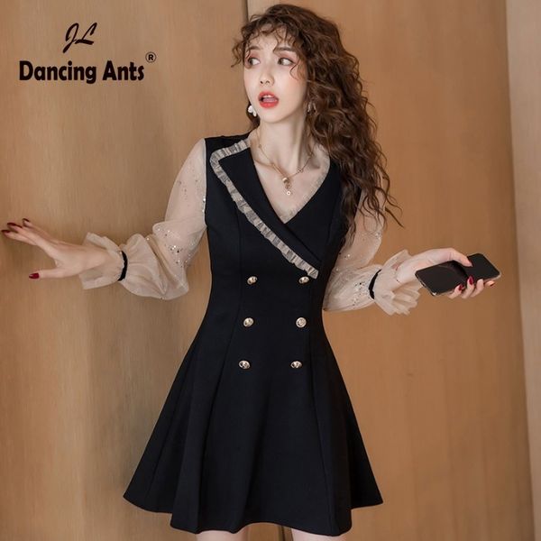 casual dresses women a-line dress v-neck mesh patchwork long flare sleeve slim trend 2021 summer femme elegant above knee, Black;gray
casual dresses women a-line dress v-neck mesh patchwork long flare sleeve slim trend 2021 summer femme elegant above knee, Black;gray