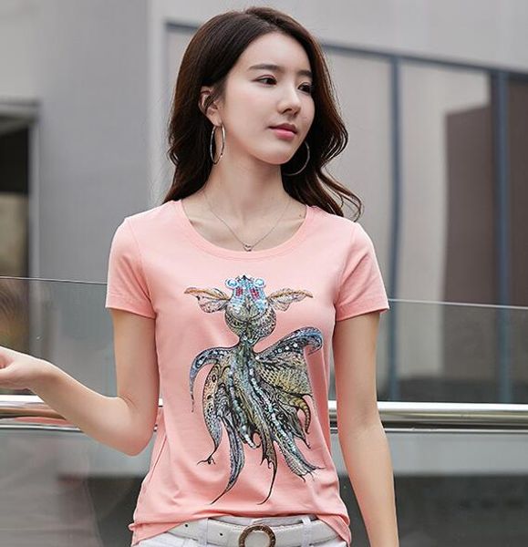 paris fashion women's little goldfish sequined t-shirt luxury runway channel tees office lady business slim 3d graphic tees, White
paris fashion women's little goldfish sequined t-shirt luxury runway channel tees office lady business slim 3d graphic tees, White