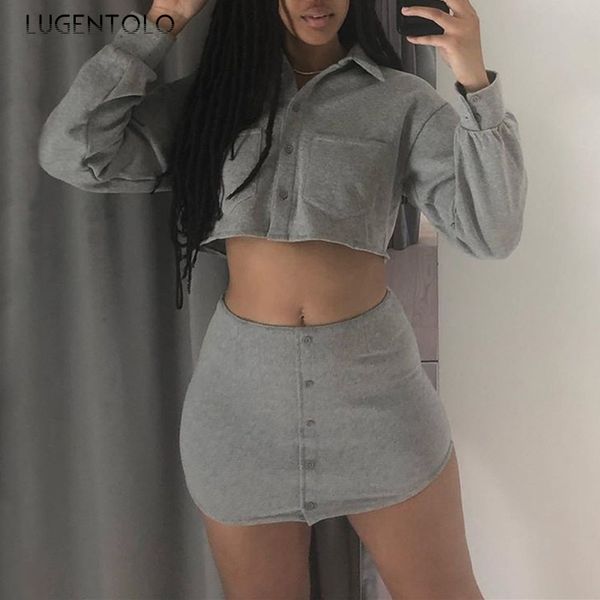 two piece dress lugentolo twuo set women street long sleeve fashion solid short coat autumn mini bodycon skirt button casual lady sets, White
two piece dress lugentolo twuo set women street long sleeve fashion solid short coat autumn mini bodycon skirt button casual lady sets, White