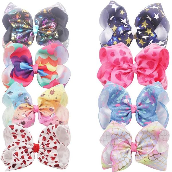 8pcs 8 inch large big boutique hair bows alligator clips unicorn colorful bow hair barrettes accessories for girls toddler, Slivery;white
8pcs 8 inch large big boutique hair bows alligator clips unicorn colorful bow hair barrettes accessories for girls toddler, Slivery;white