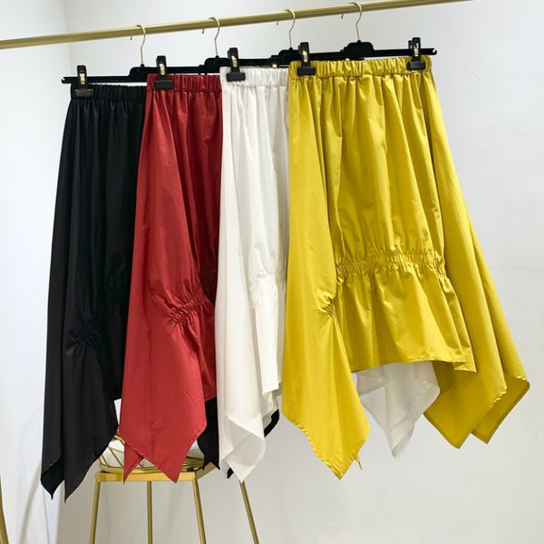 summer asymmetric long skirts elastic waist cotton blend yellow high low pleated a-line maxi long irregular skirts, Black
summer asymmetric long skirts elastic waist cotton blend yellow high low pleated a-line maxi long irregular skirts, Black