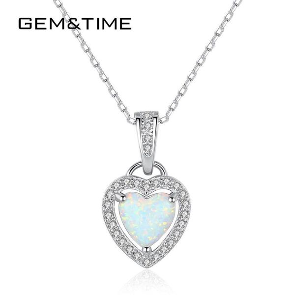 gem&time white opal heart shape pendant necklace sterling 925 silver necklace for women jewelry colgantes mujer moda sn0373
gem&time white opal heart shape pendant necklace sterling 925 silver necklace for women jewelry colgantes mujer moda sn0373