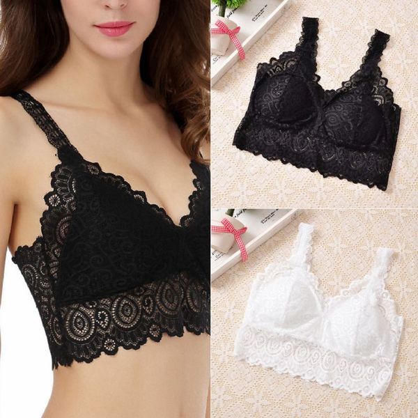 2018 new women lace crochet bralette bra bustier crop floral cami padded tank, Black;white
2018 new women lace crochet bralette bra bustier crop floral cami padded tank, Black;white