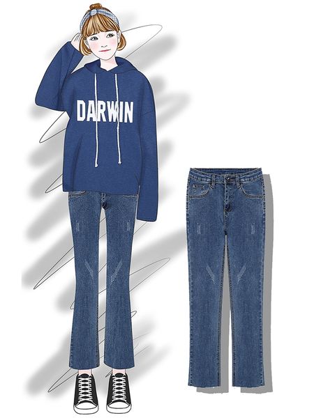 autumn and winter korean version slim high waist worn off micro-horn nine pants pants 2019 new fashion women's clothing, Blue
autumn and winter korean version slim high waist worn off micro-horn nine pants pants 2019 new fashion women's clothing, Blue