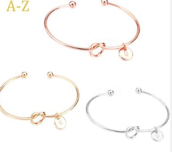 26 letter rose gold silver gold color knot heart bracelet bangle girl fashion jewelry zinc alloy round pendant chain & link bracelets wl942, Golden;silver
26 letter rose gold silver gold color knot heart bracelet bangle girl fashion jewelry zinc alloy round pendant chain & link bracelets wl942, Golden;silver