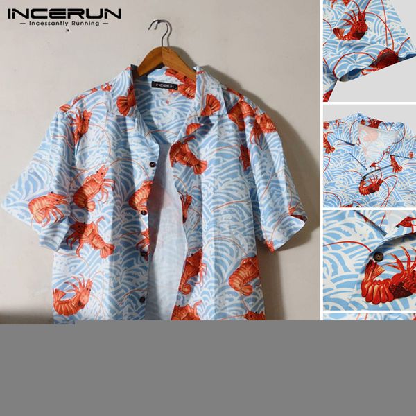 men printed shirts summer hawaiian beach shirts man loose short sleeve lapel blouse male casual holiday streetwear incerun, White;black
men printed shirts summer hawaiian beach shirts man loose short sleeve lapel blouse male casual holiday streetwear incerun, White;black