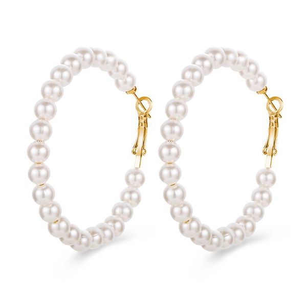 new fashion gold hoop big circle round earrings for women simulated pearl earring wedding gifts bijoux hz, Golden;silver
new fashion gold hoop big circle round earrings for women simulated pearl earring wedding gifts bijoux hz, Golden;silver
