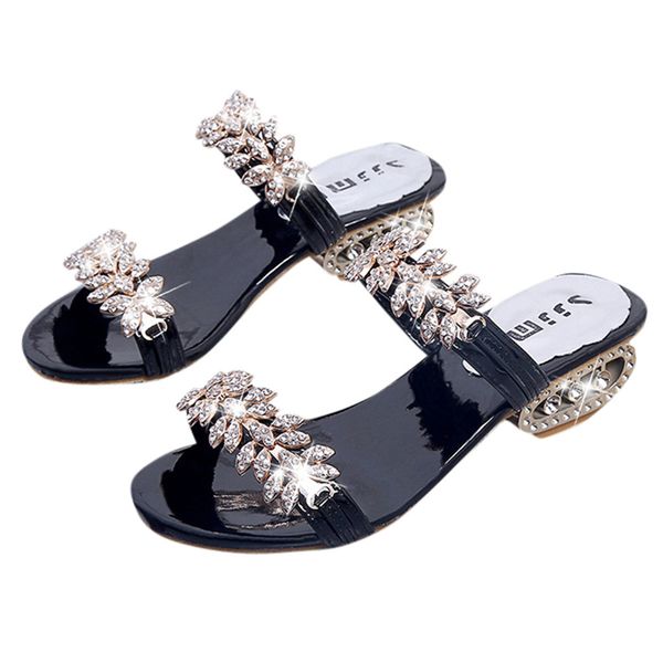 women summer square head slippers rhinestone transparent fashion thick slipper sandals fashion thick slipper sandals c50, Black
women summer square head slippers rhinestone transparent fashion thick slipper sandals fashion thick slipper sandals c50, Black