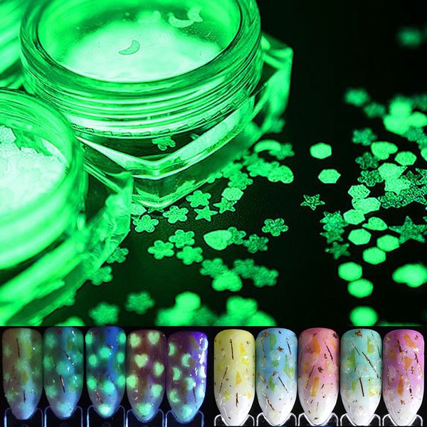 luminous mixed nail sequins glitter rhombus stars moon snowflake fluorescence powder 3d nail accessories glow polish tips, Silver;gold
luminous mixed nail sequins glitter rhombus stars moon snowflake fluorescence powder 3d nail accessories glow polish tips, Silver;gold