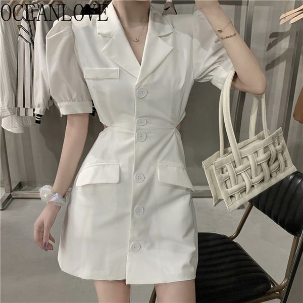 oceanlove office lady solid summer dress notched work women dresses 2020 korean style buttons vestidos robes puff sleeve 17113, Black;gray
oceanlove office lady solid summer dress notched work women dresses 2020 korean style buttons vestidos robes puff sleeve 17113, Black;gray