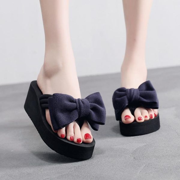 summer women beach flip flops bow high heel slippers women casual shoes solid slippers female flip flops, Black
summer women beach flip flops bow high heel slippers women casual shoes solid slippers female flip flops, Black