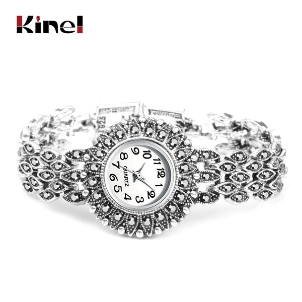 kinel fashion antique silver quartz wristwatch women's bracelet watches luxury lady dress watches crystal jewelry gifts, Slivery;brown
kinel fashion antique silver quartz wristwatch women's bracelet watches luxury lady dress watches crystal jewelry gifts, Slivery;brown