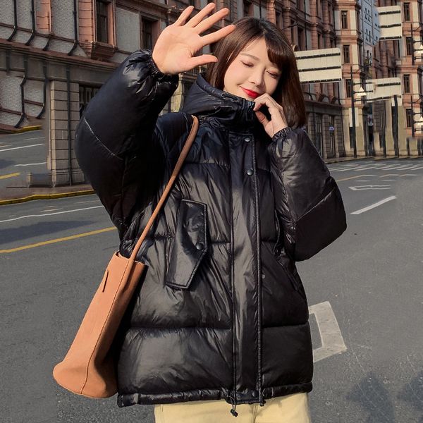 2019 winter jacket women stand collar hooded warm thicken female coat padded loose parka mujer invierno, Black
2019 winter jacket women stand collar hooded warm thicken female coat padded loose parka mujer invierno, Black
