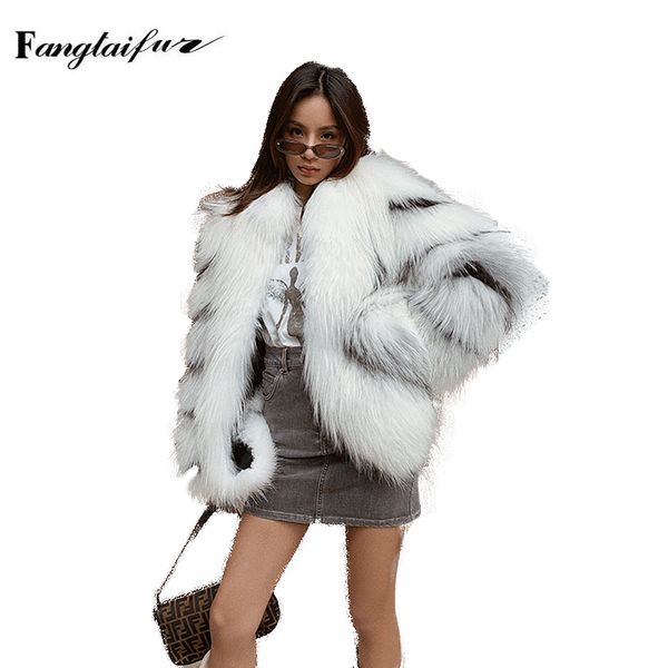 fang tai fur 2019 winter imported marble fur coat for female natural coat loss v-neck women's medium coats, Black
fang tai fur 2019 winter imported marble fur coat for female natural coat loss v-neck women's medium coats, Black
