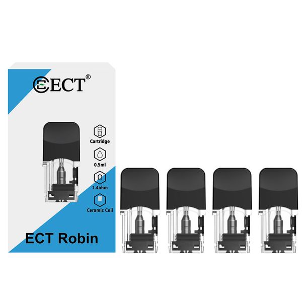

Authentic ECT Robin Pod Cartridges 100% No Leaking Pods 0.5ml Ceramic coil 1.3ohn or 1.4ohm Electronic Cigarette