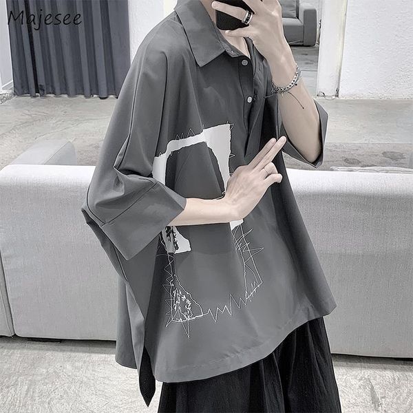 men shirts half sleeves turn-down collar summer panelled loose casual shirt all match students fashion japanese style daily, White;black
men shirts half sleeves turn-down collar summer panelled loose casual shirt all match students fashion japanese style daily, White;black