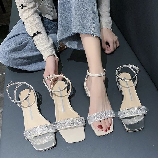 female sandal clear heels buckle strap low sandals woman leather 2020 women's ladies shoes summer all-match femme low-heeled, Black
female sandal clear heels buckle strap low sandals woman leather 2020 women's ladies shoes summer all-match femme low-heeled, Black