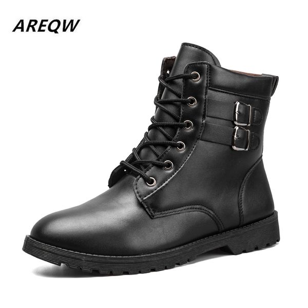 2019 spring and autumn solid color high men's casual boots with leather outdoor men's boots plus velvet warm non-slip, Black
2019 spring and autumn solid color high men's casual boots with leather outdoor men's boots plus velvet warm non-slip, Black