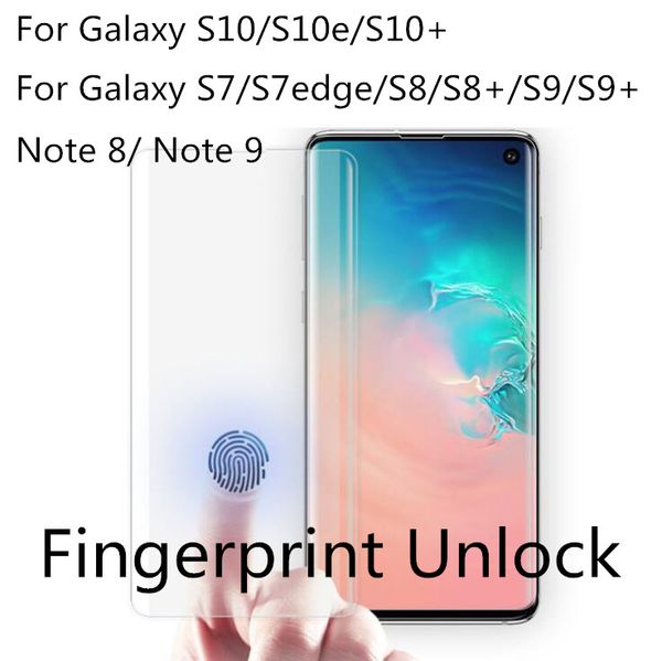 

Для Galaxy Note 10 S10 5G Note 9 S9 S10e Note 8 S8 Plus S7 edge S6 3D Полноэкранный Закаленное стекло Разблокировка отпечатков пальцев Доступно Нет отверстия