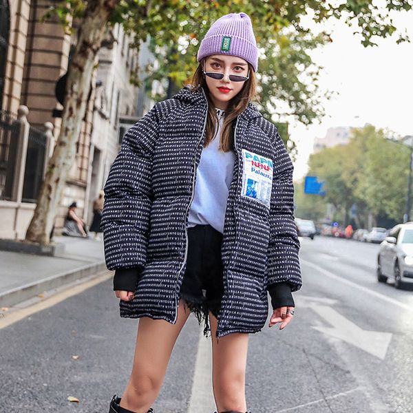 oversized womens winter down jacket harajuku style letter print hooded outwear female parkas 2018 new series cotton padded coat, Black
oversized womens winter down jacket harajuku style letter print hooded outwear female parkas 2018 new series cotton padded coat, Black