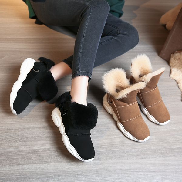 bottes femme new winter shoes women's snow boots genine leather keep warm ankle boots women's snow botas mujer, Black
bottes femme new winter shoes women's snow boots genine leather keep warm ankle boots women's snow botas mujer, Black